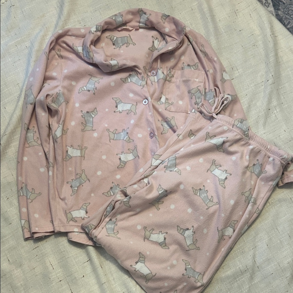 La Vie En Rose Pastel Dog Print Pajama Top